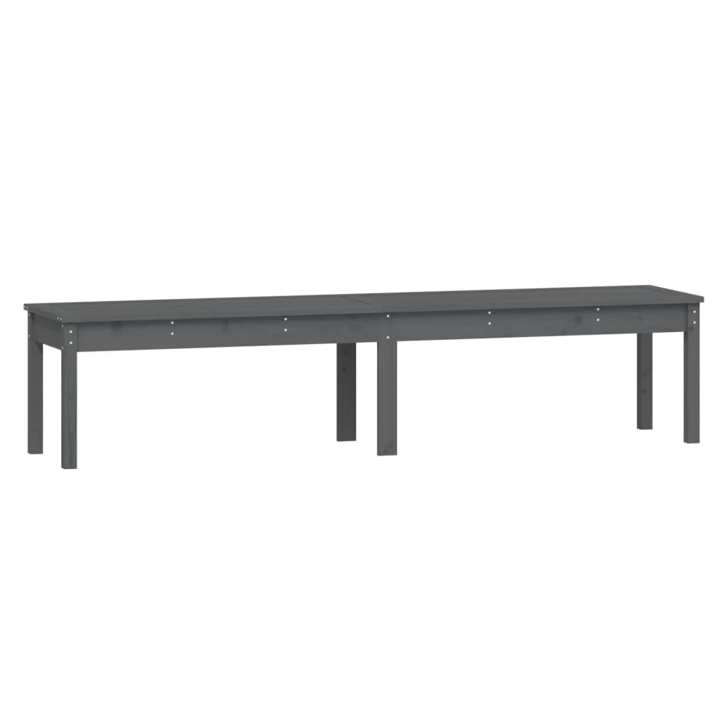 Pine Essence Duo: Grey Solid Wood 2-Seater Garden Bench