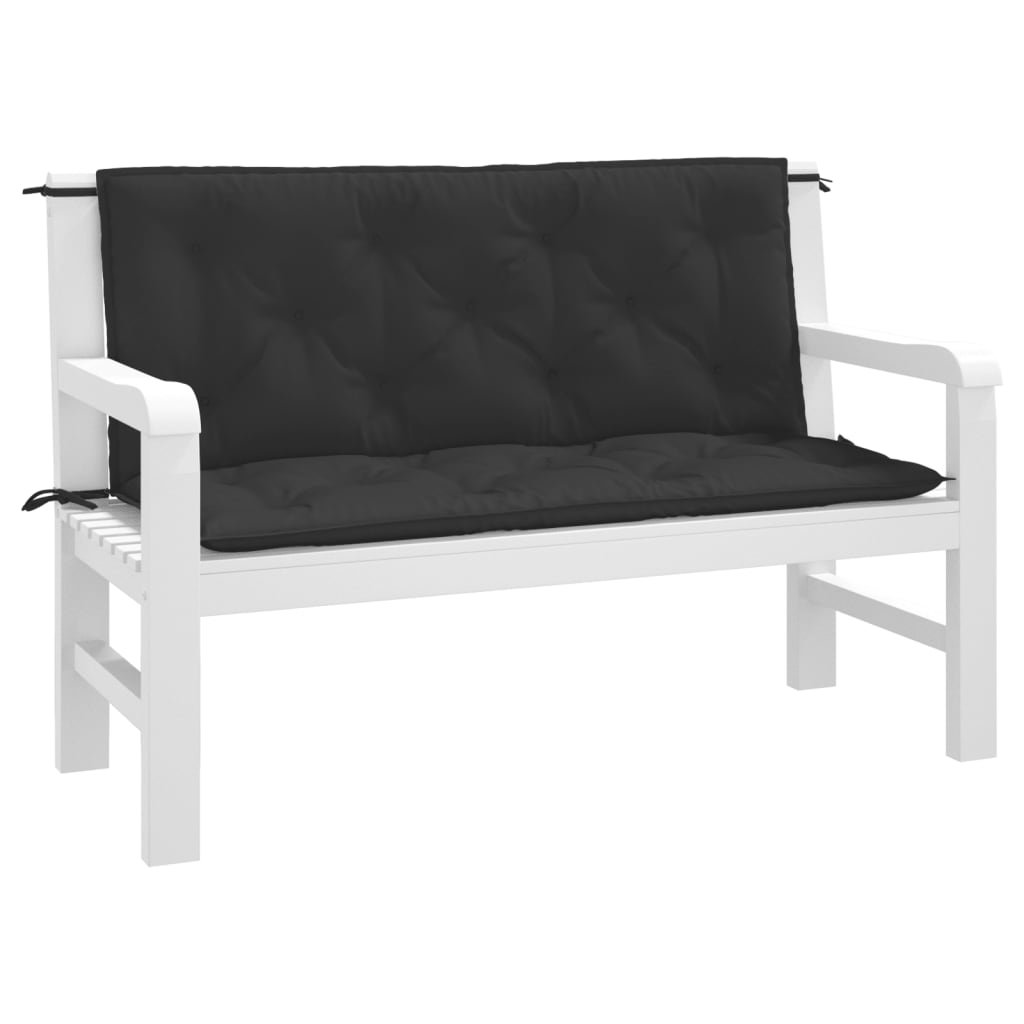 Garden Bench Cushions 2pcs Black Oxford Fabric