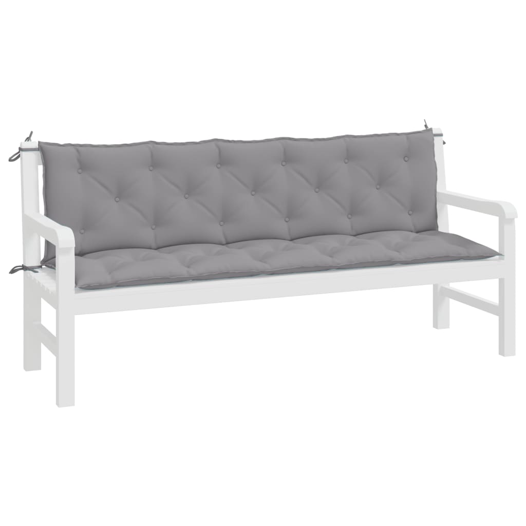 Garden Bench Cushions 2pcs Grey Oxford Fabric