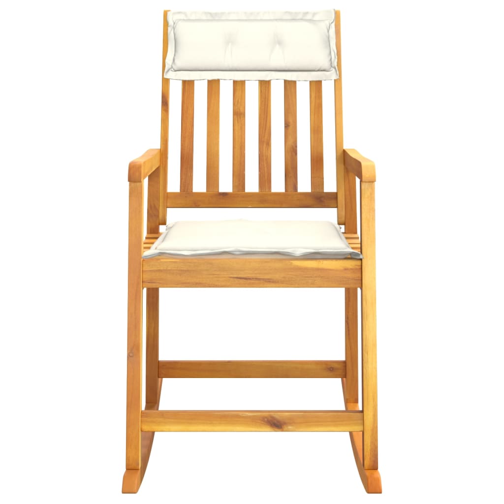 Acacia Wood Rocking Chair with Cushions