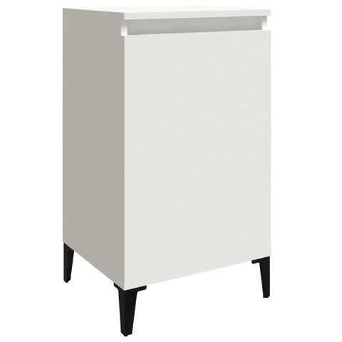 Elegant Haven: White Engineered Wood Bedside Cabinet