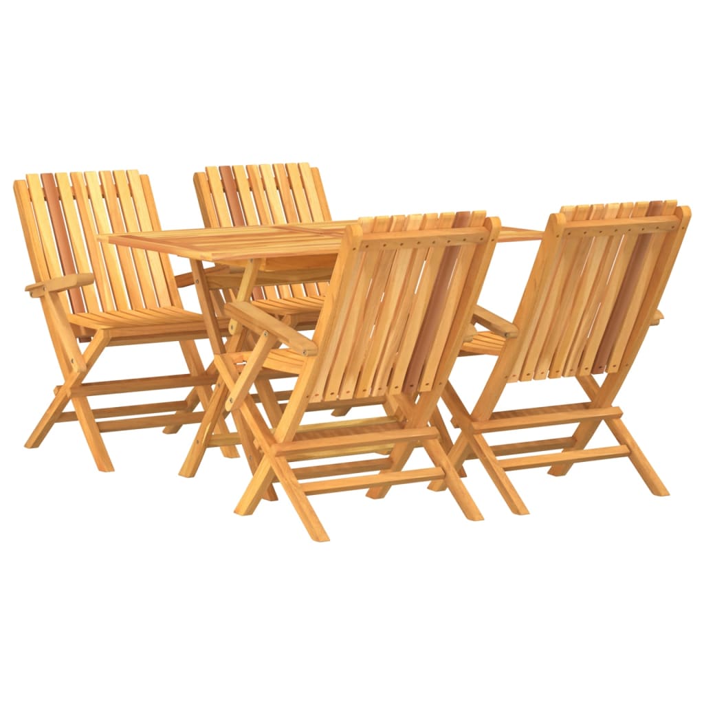 Sunset Soiree: 5-Piece Solid Teak Wood Garden Dining Set