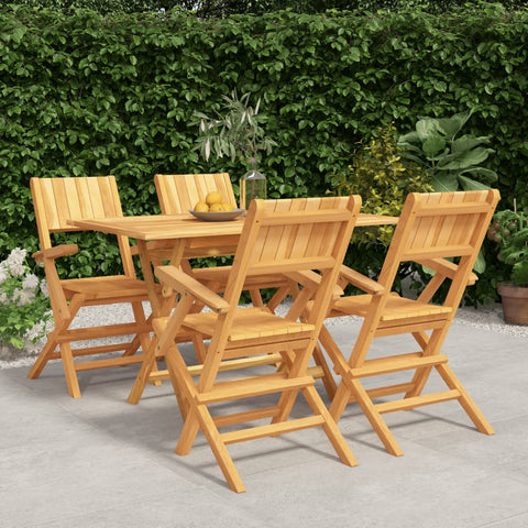 Teak Twilight Treasures: 5-Piece Garden Dining Set