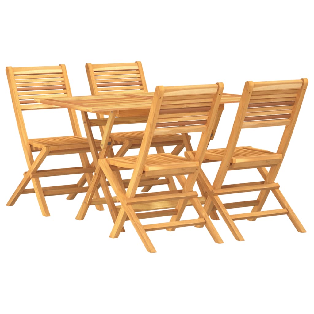 Wood Teak: 5-Piece Garden Dining Elegance