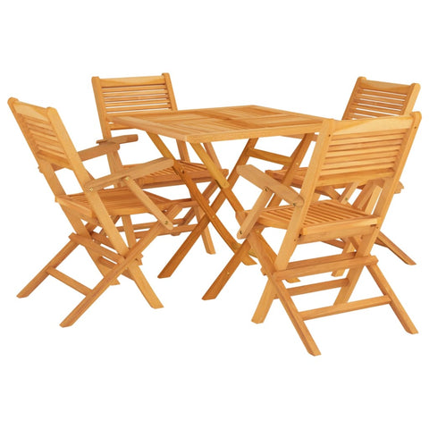 Teak Ensemble Elegance: 5-Piece Garden Dining Set