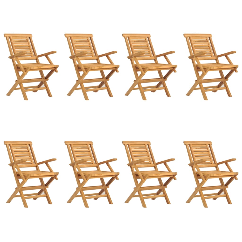 8-Piece Teak Wood Folding Garden Chairs