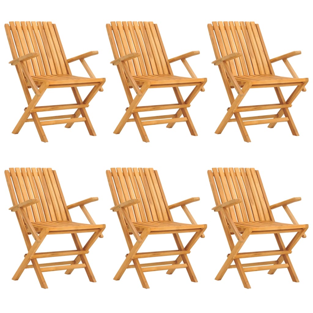 6-Piece Teak Wood Folding Garden Chairs