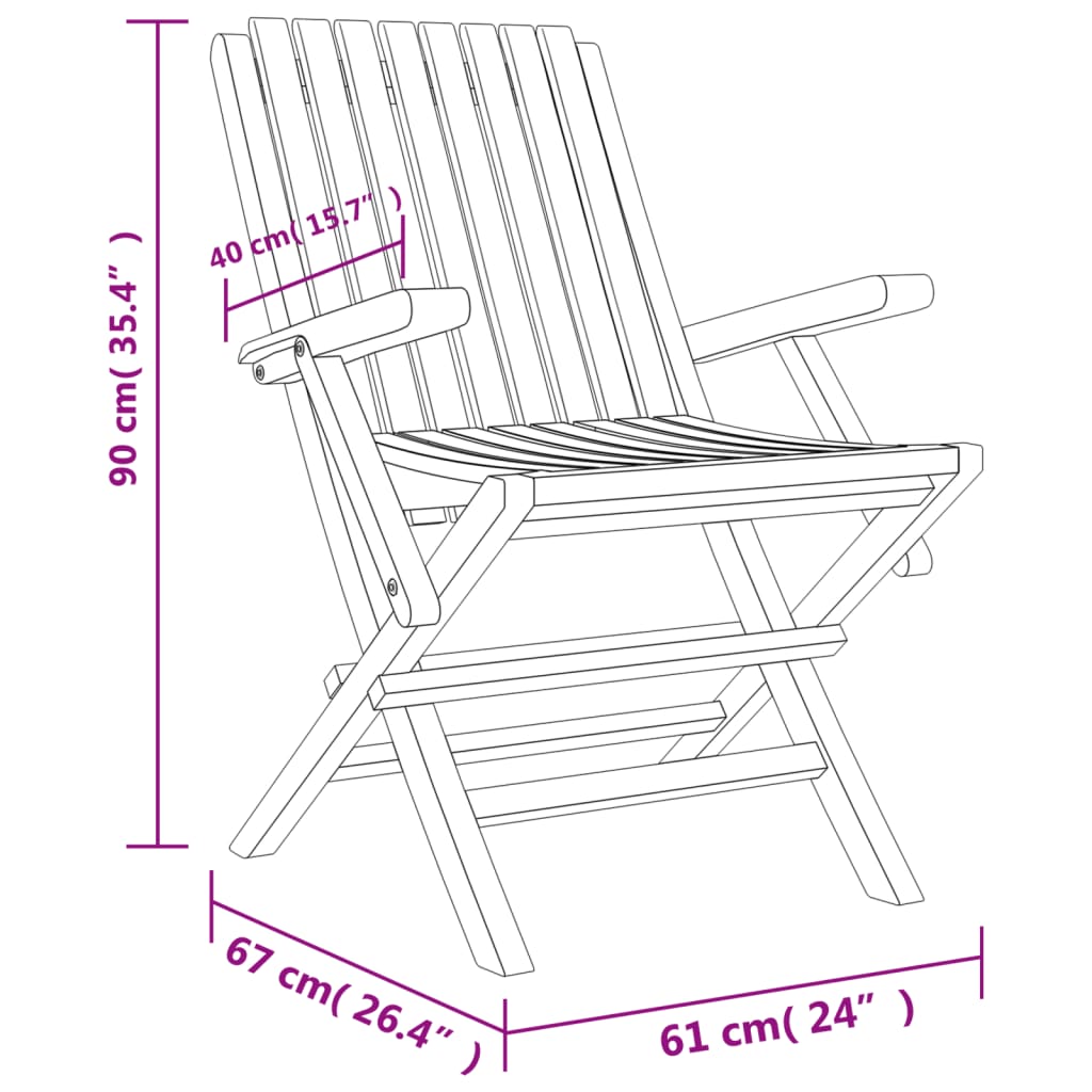 6-Piece Teak Wood Folding Garden Chairs