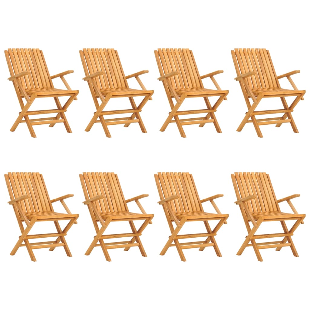 8-Piece Premium Teak Wood Folding Garden Chairs