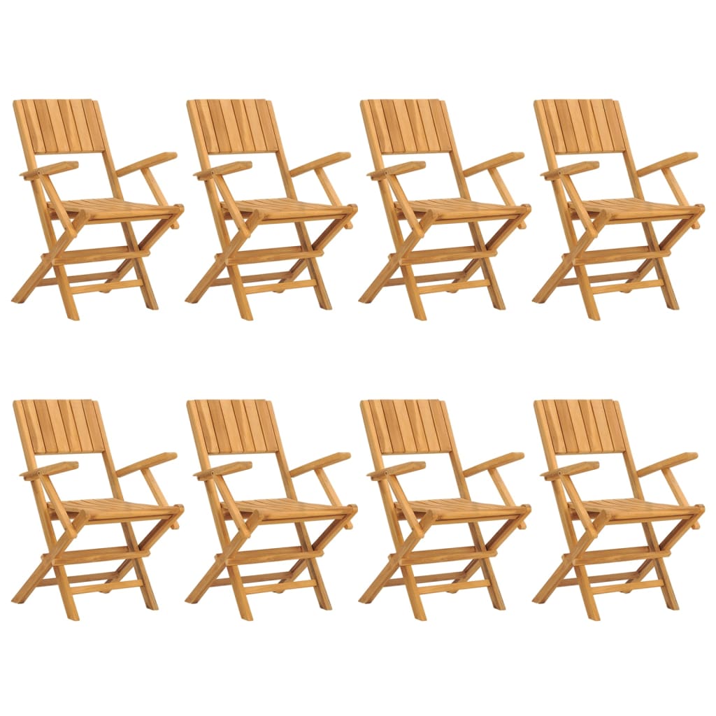 8-Piece Teak Wood Folding Garden Chair Set