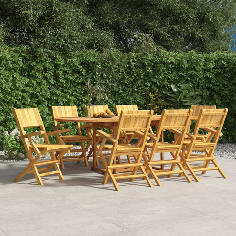 8-Piece Teak Wood Folding Garden Chair Set