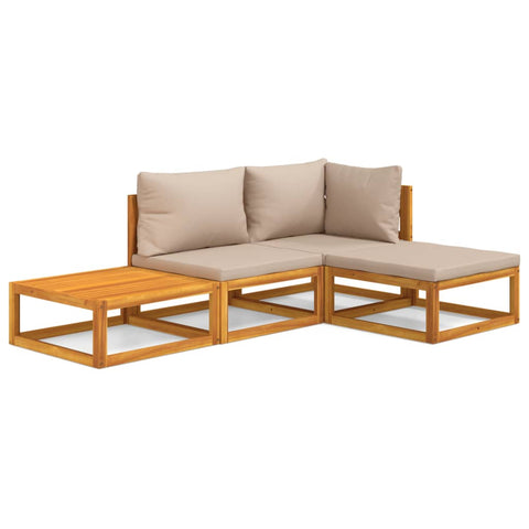 Quartet Natural Wood Garden Lounge Set