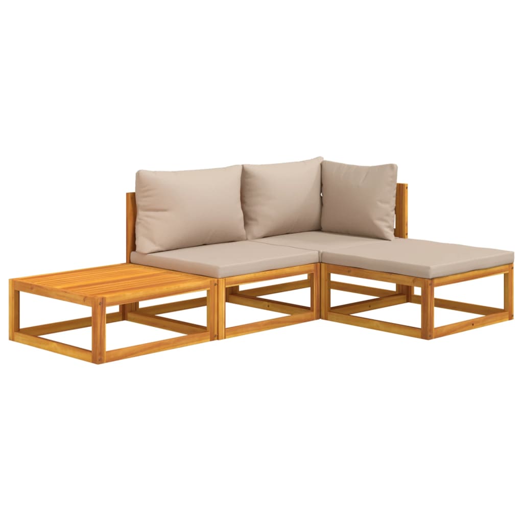 Quartet Natural Wood Garden Lounge Set