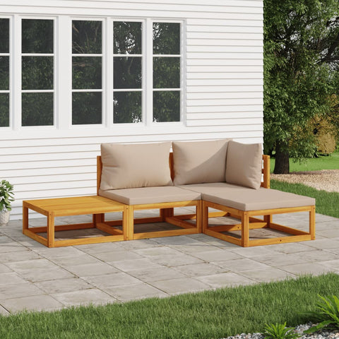 Quartet Natural Wood Garden Lounge Set