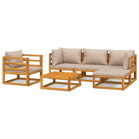 6-Piece Solid Wood Garden Lounge Set