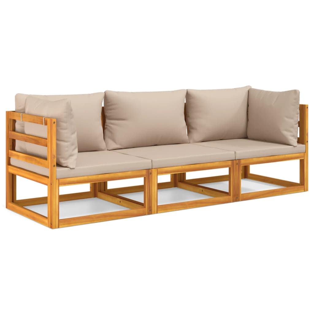 3-Piece Solid Wood Garden Lounge Set