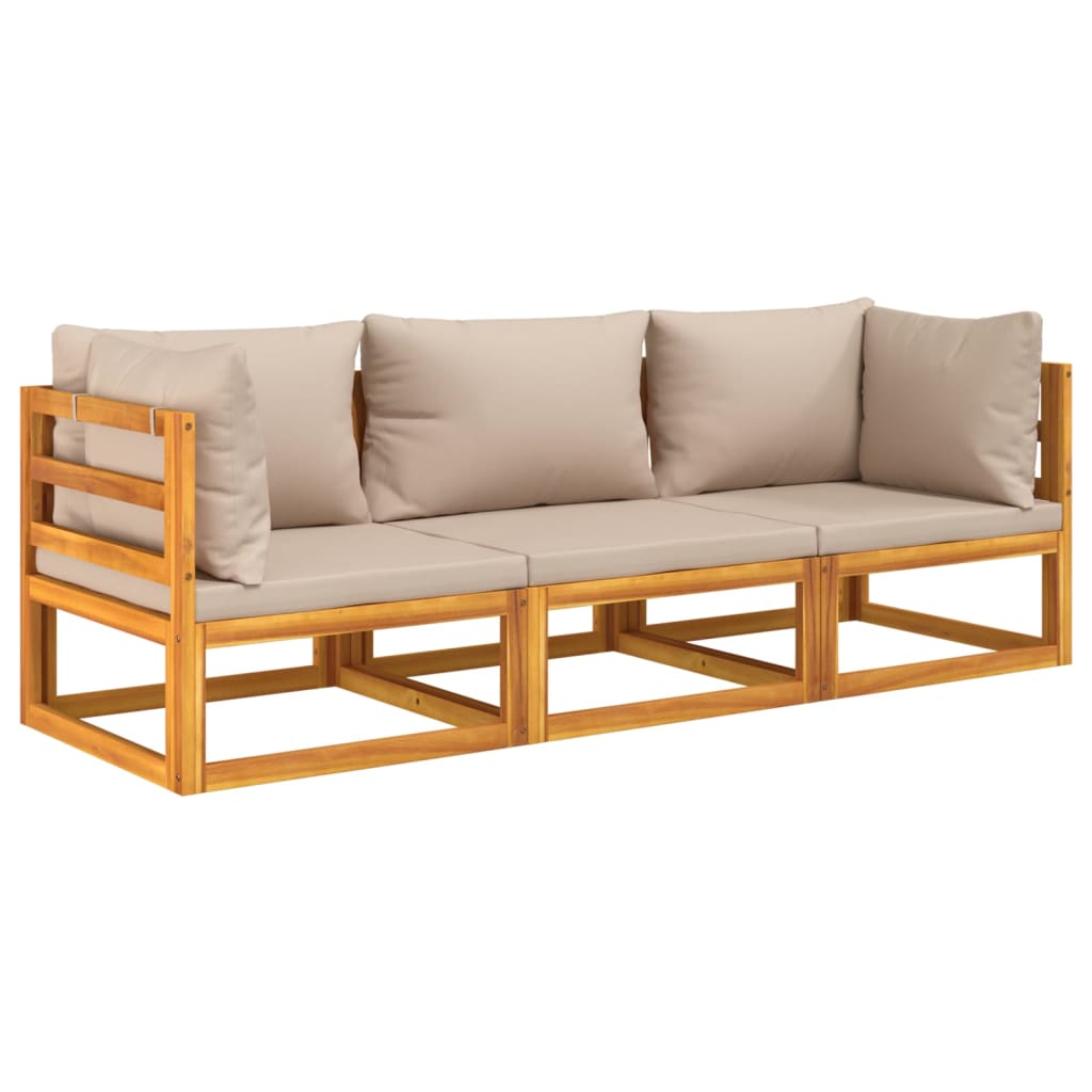 3-Piece Solid Wood Garden Lounge Set