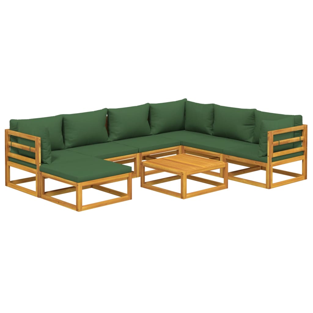 Green Grove Octavo: 8-Piece Solid Wood Garden Lounge Set