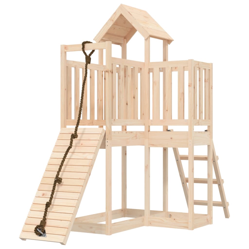 Woodland Explorer's Hideout: Playhouse with Climbing Wall