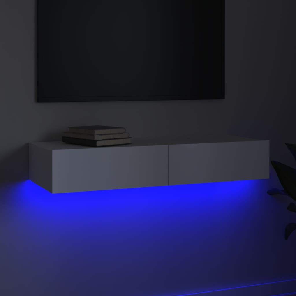 Modern White TV Cabinet: A Stylish Blend of Function and LED Flair