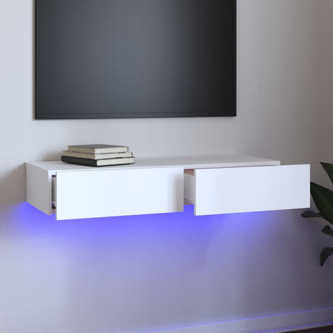 Modern White TV Cabinet: A Stylish Blend of Function and LED Flair