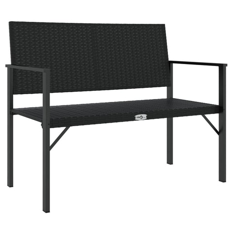 Rattan Majesty: Black 2-Seater Garden Bench