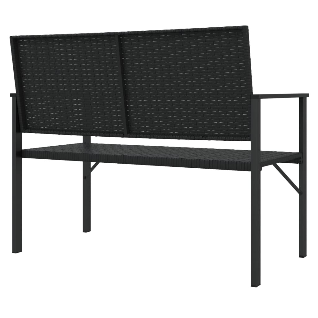 Rattan Majesty: Black 2-Seater Garden Bench