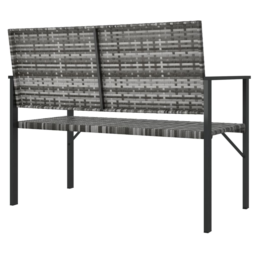 Rattan Harmony Duo: Grey 2-Seater Garden Bench