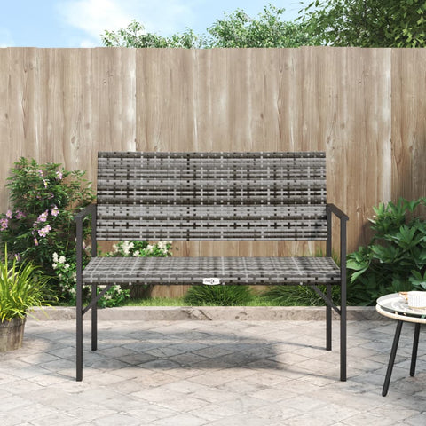 Rattan Harmony Duo: Grey 2-Seater Garden Bench