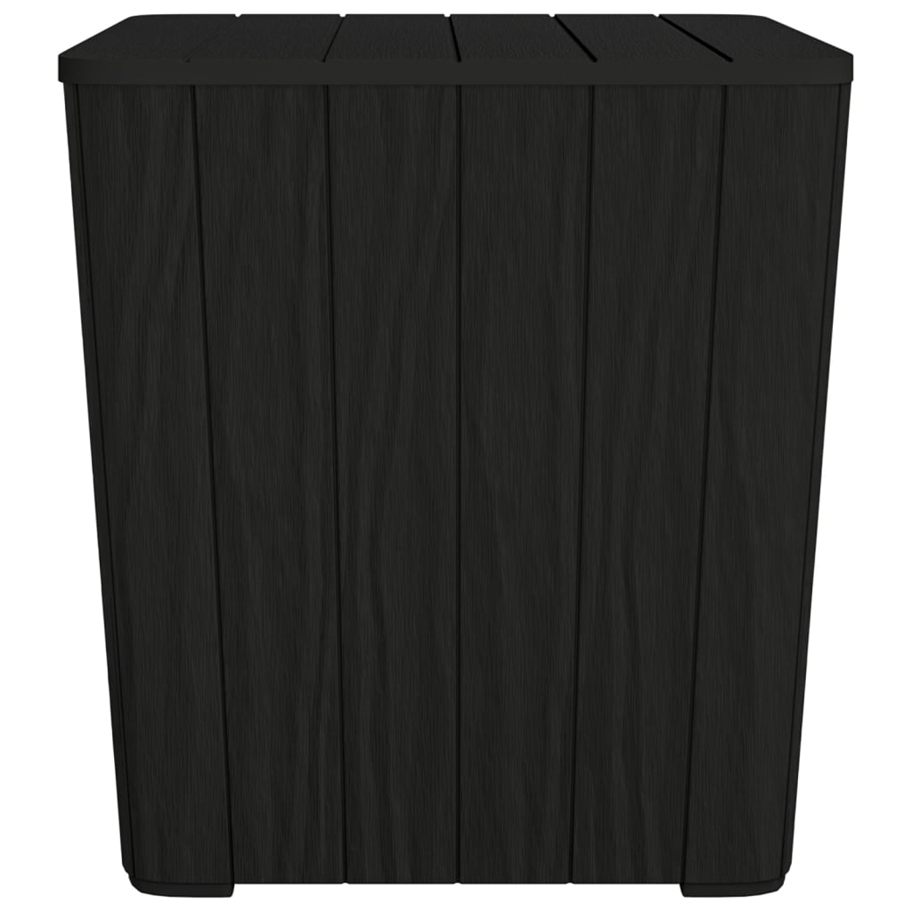 Versatile Opulence: Black Polypropylene Garden Table with Detachable Lid