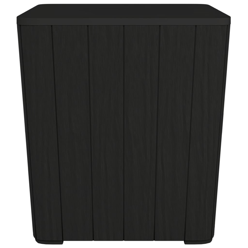 Versatile Opulence: Black Polypropylene Garden Table with Detachable Lid