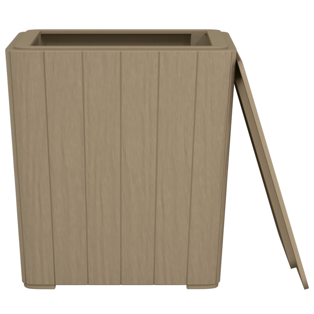 Natural Elegance Redefined: Light Brown Polypropylene Garden Table with Detachable Lid