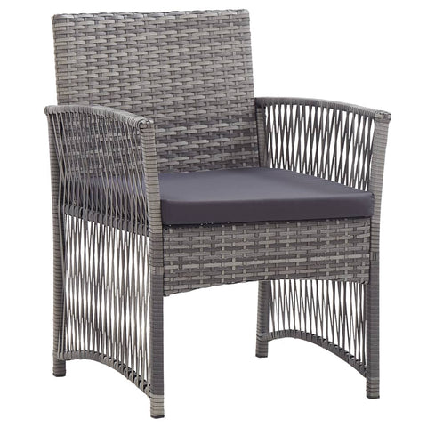 Garden Armchairs with Cushions 2 pcs Grey Poly Rattan