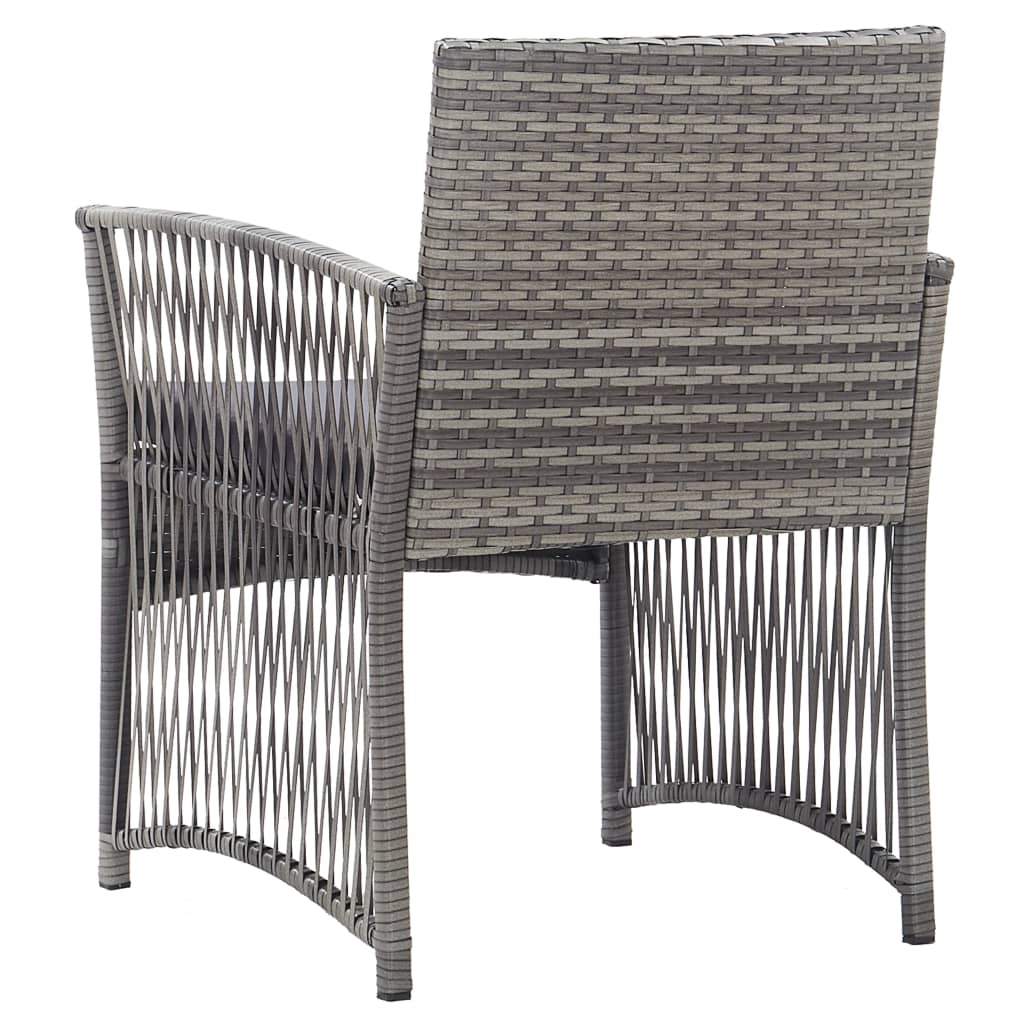 Garden Armchairs with Cushions 2 pcs Grey Poly Rattan