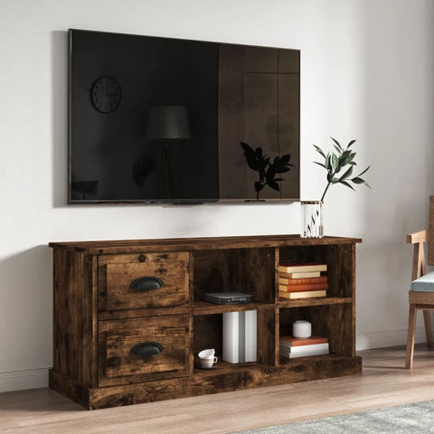 Elegant White Engineered Wood TV Cabinet