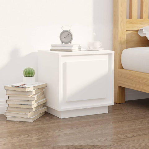 Luminous Haven White Engineered Wood Bedside Cabinet