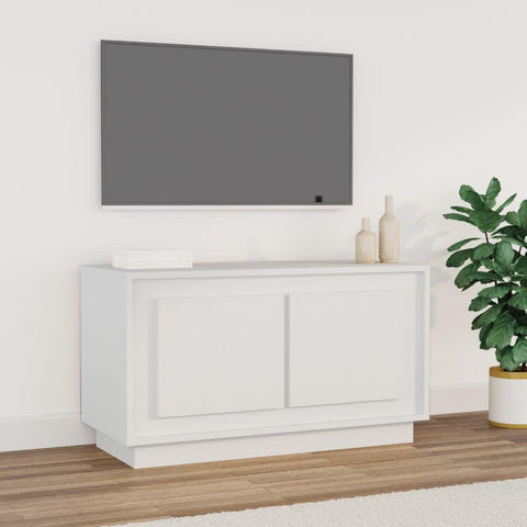 Organize and Beautify: White Engineered Wood TV Cabinet