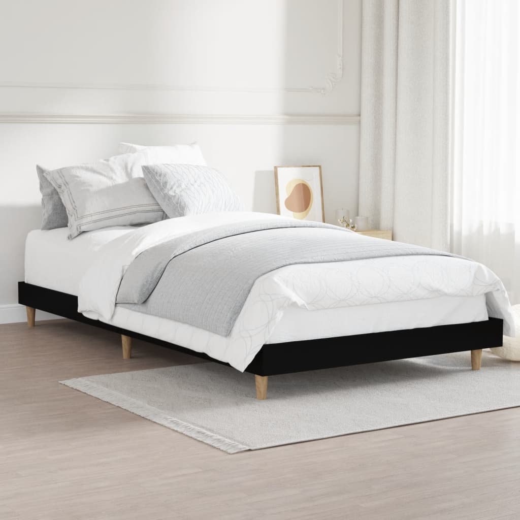 Whimsical White Single Engineered Wood Bed Frame