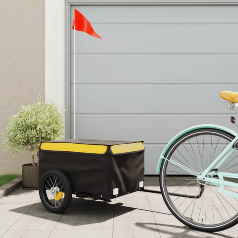 Bike Cargo Trailer Black and  Yellow Iron