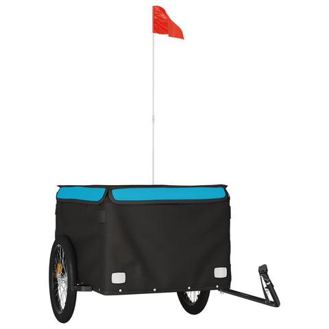 Bike Cargo Trailer Black and Blue Iron