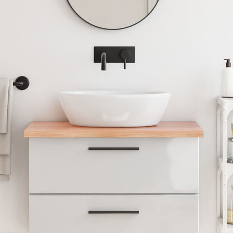 Tranquility - Light Brown Treated Solid Wood Bathroom Countertop