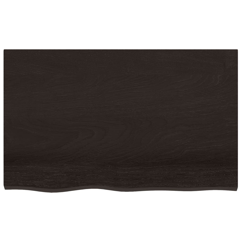 Elegance: Dark Grey Treated Solid Wood Bathroom Countertop