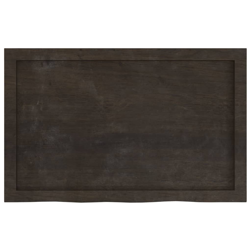 Elegance: Dark Grey Treated Solid Wood Bathroom Countertop