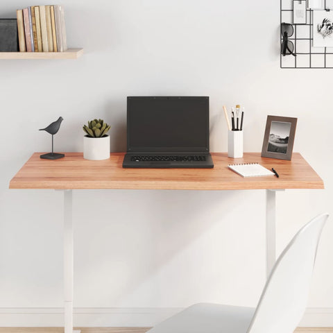 Rustic Radiance: Oak-Inspired Light Brown Treated Solid Wood Table Top