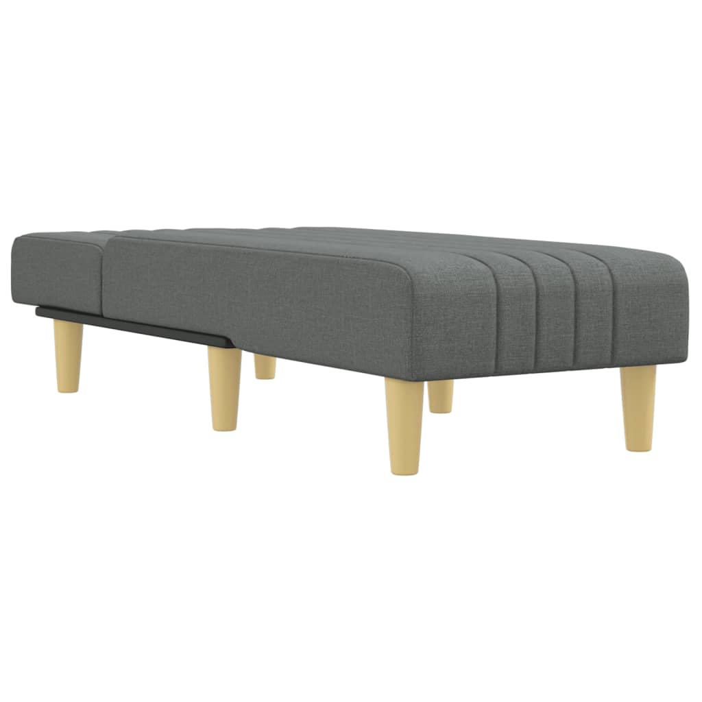 Stylish Chaise Longue Dark Grey Fabric