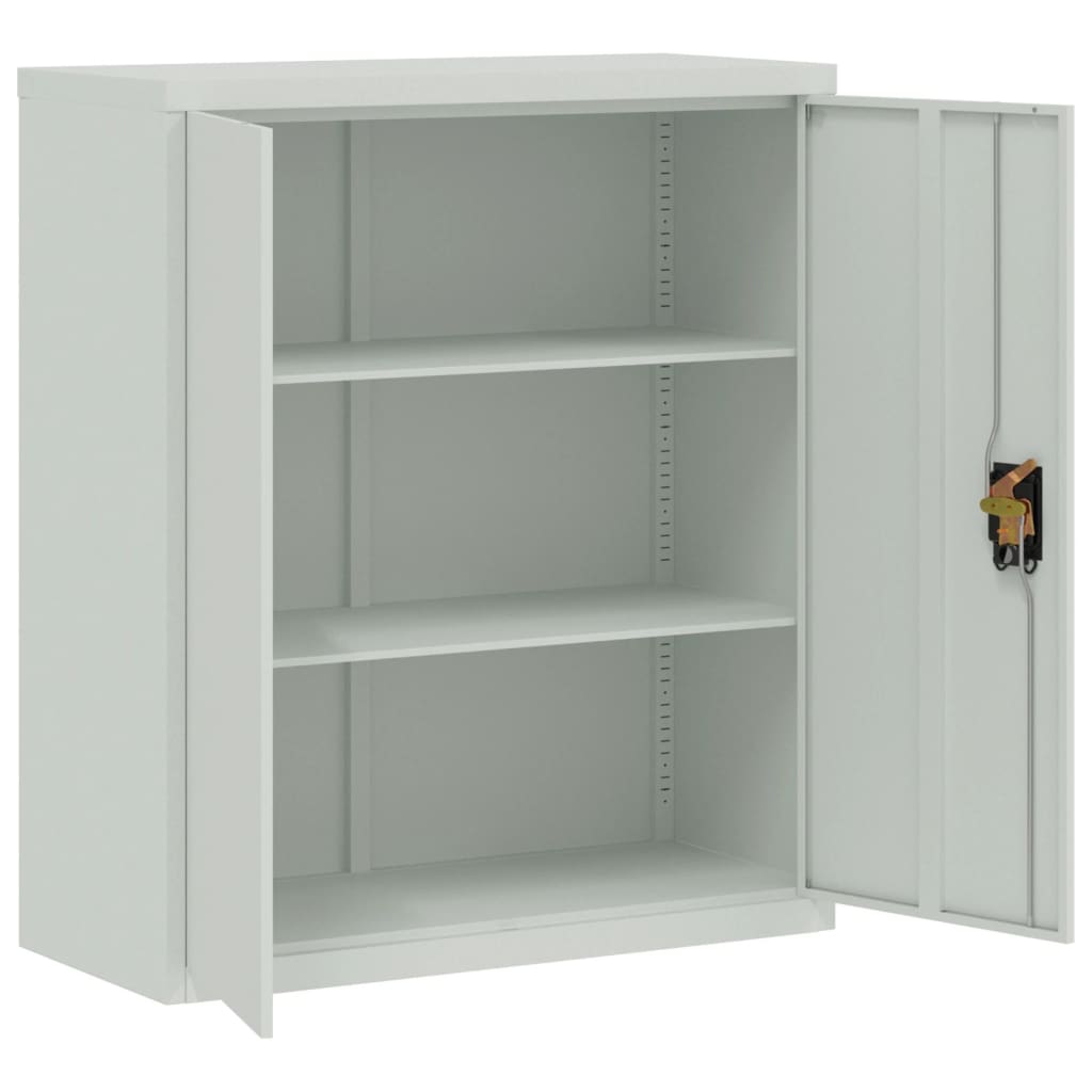 Stylish File Cabinet Light Grey Steel