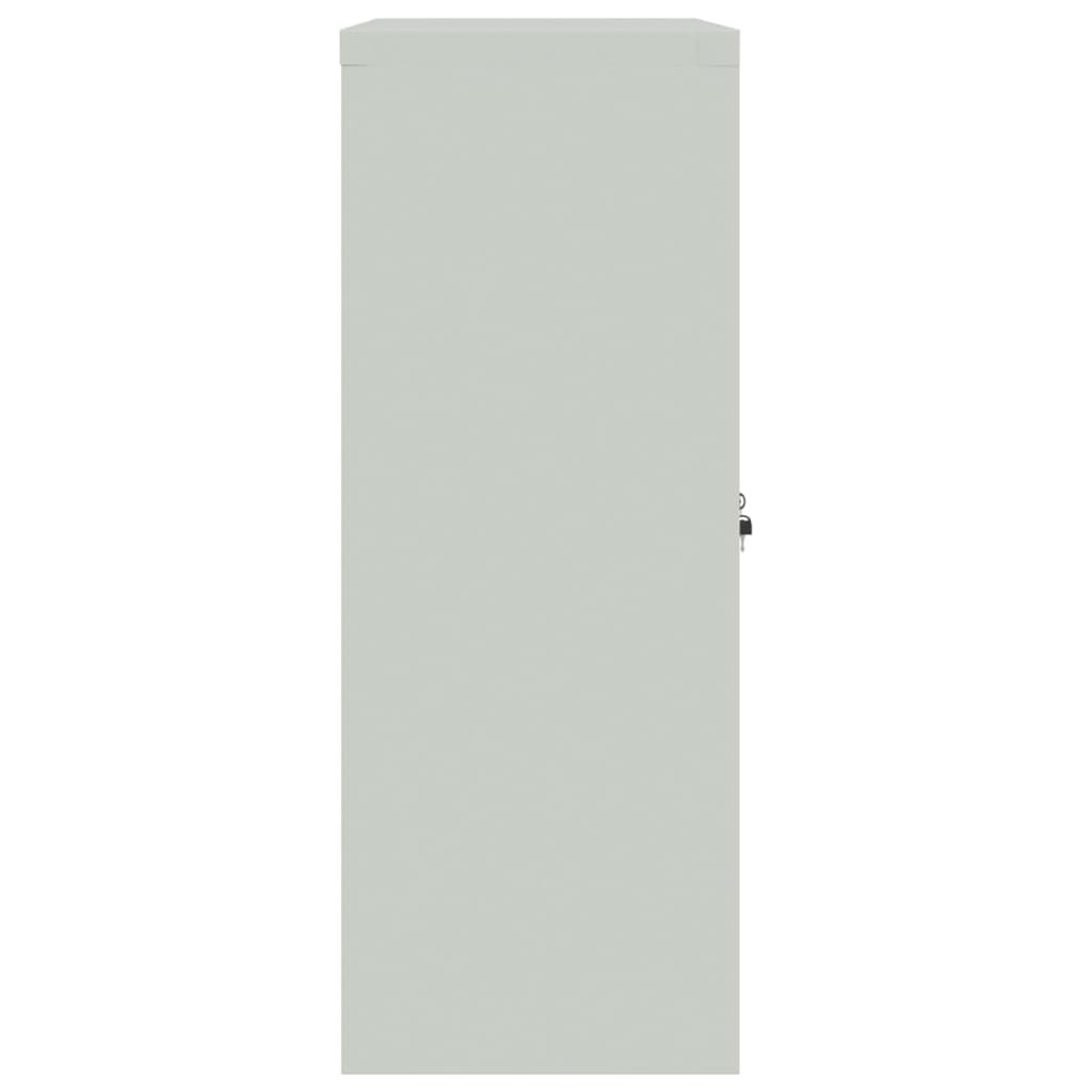 Stylish File Cabinet Light Grey Steel