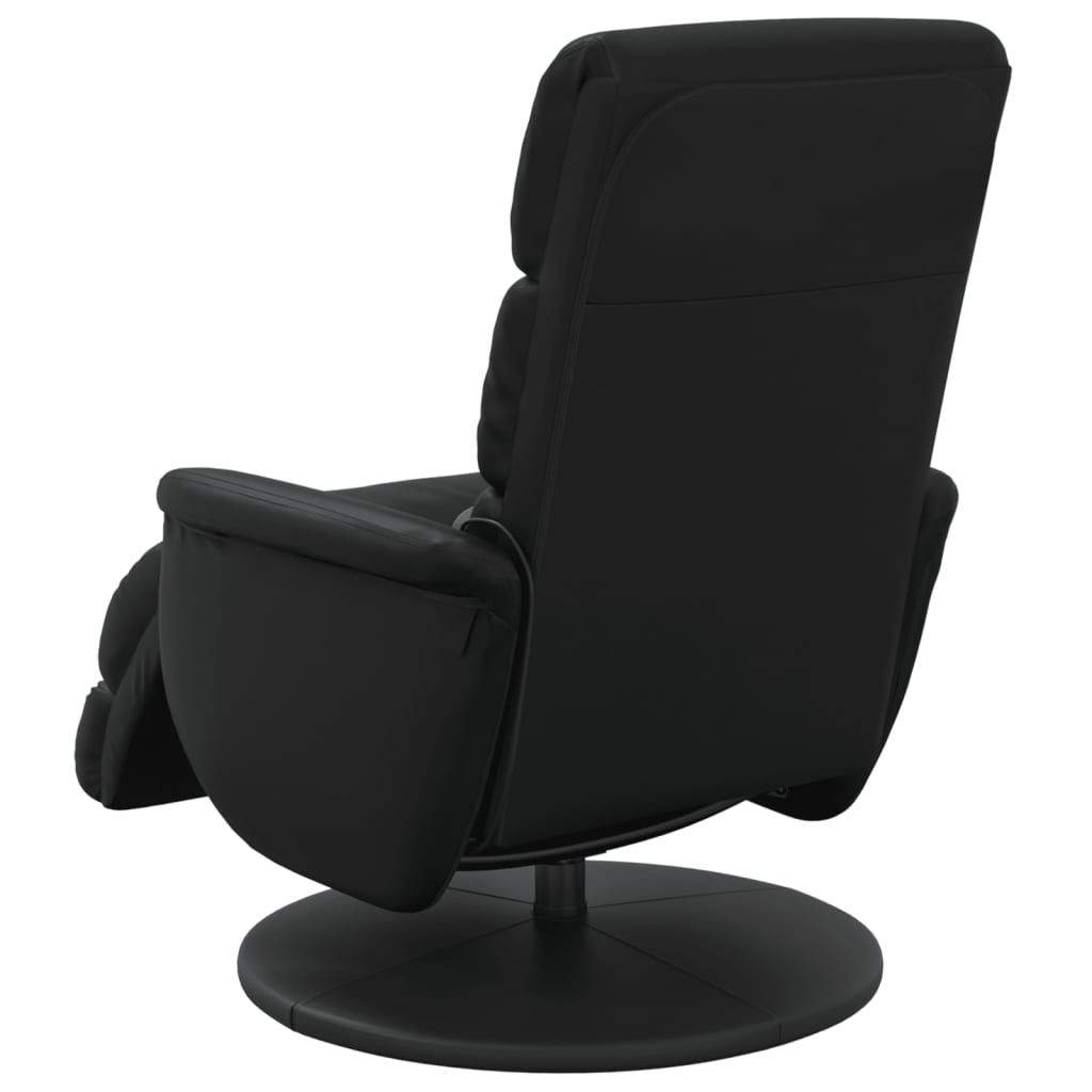 Massage Recliner Chair with Footrest Black Faux Leather