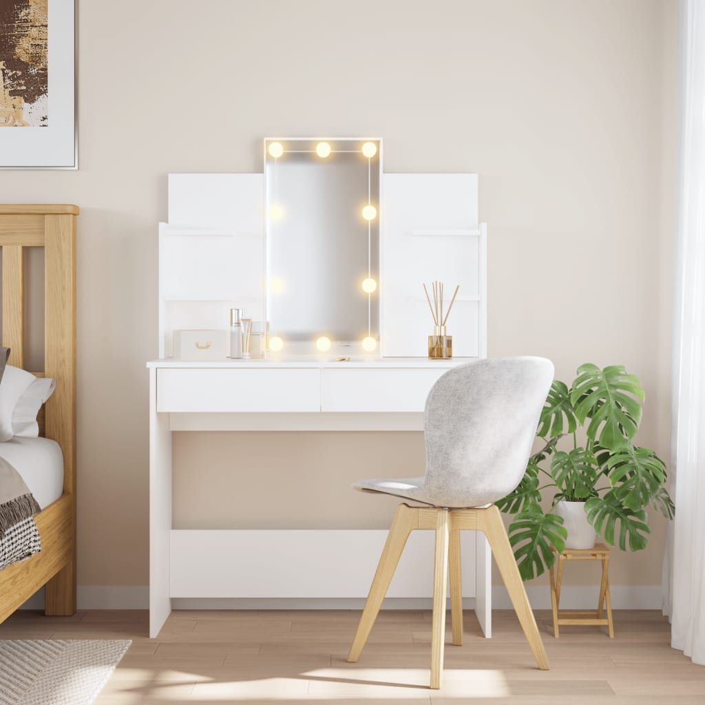 Dressing Table with LED Lights White