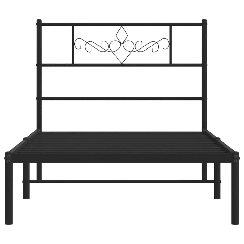 Metal Bed Frame with Headboard and Footboard White